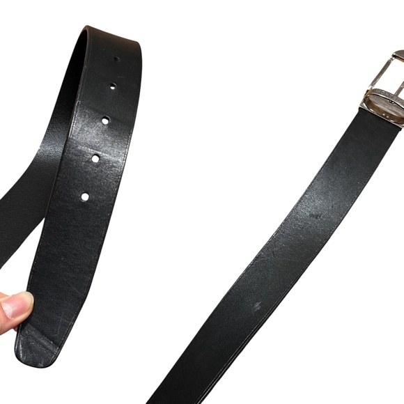 Montblanc Black Thick Leather Classic Pin Reversible Buckle Belt 44" - Picture 8 of 15